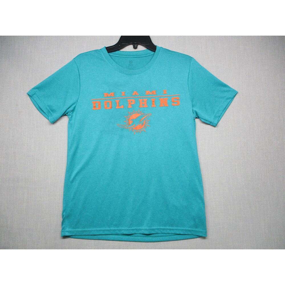 NFL Team Apparel Aqua Sporty Graphic Retro Miami Dolphins TShirt Men Size L